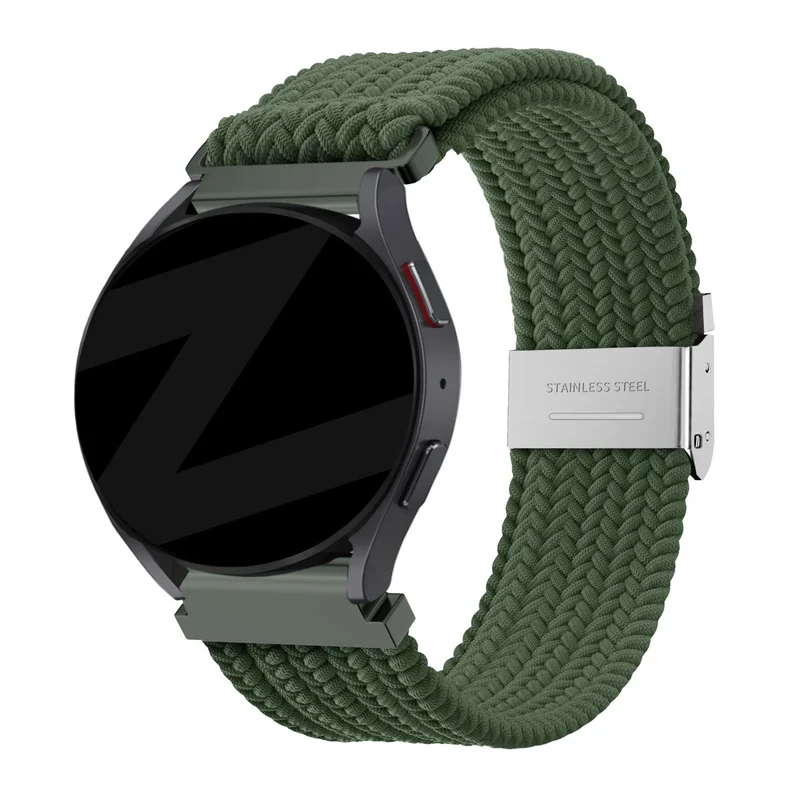 Bandz OnePlus Watch 4 - 47mm Gewebtes Nylonarmband (Olivgrün)