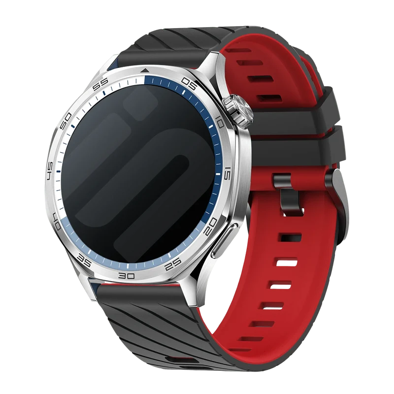 OnePlus Watch 4 - 47mm Twill Sportarmband (Schwarz/Rot)