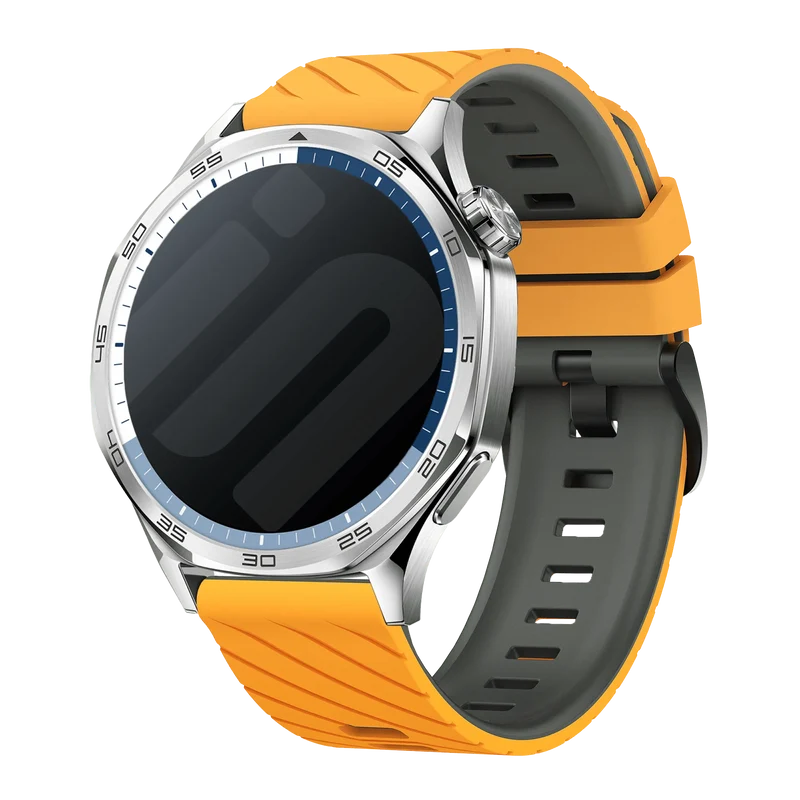 OnePlus Watch 4 - 47mm Twill Sportarmband (Dunkelgelb/Grau)