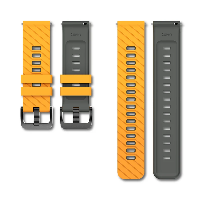 OnePlus Watch 4 - 47mm Twill Sportarmband (Dunkelgelb/Grau)