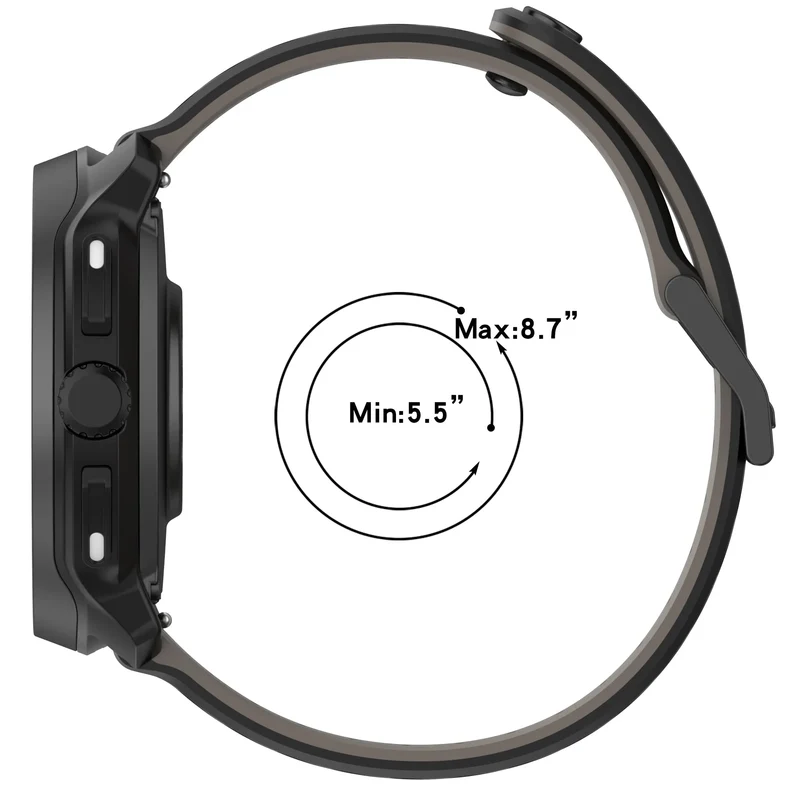 OnePlus Watch 4 - 47mm Gestreiftes Silikonarmband (Schwarz)