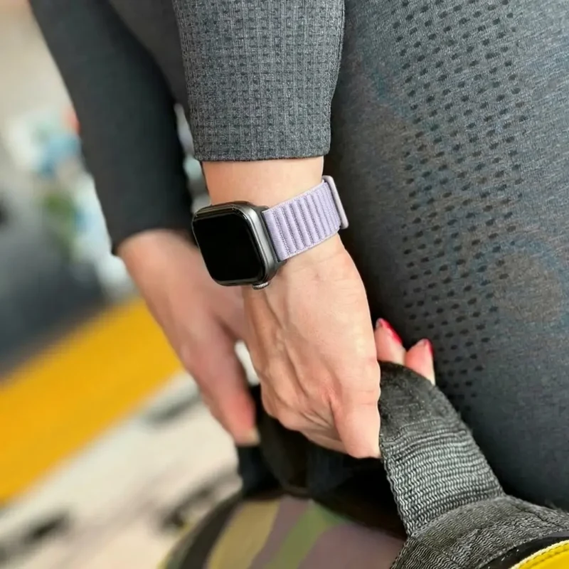 Huawei Watch Fit 5 Wave Nylonarmband (Hell Lila)