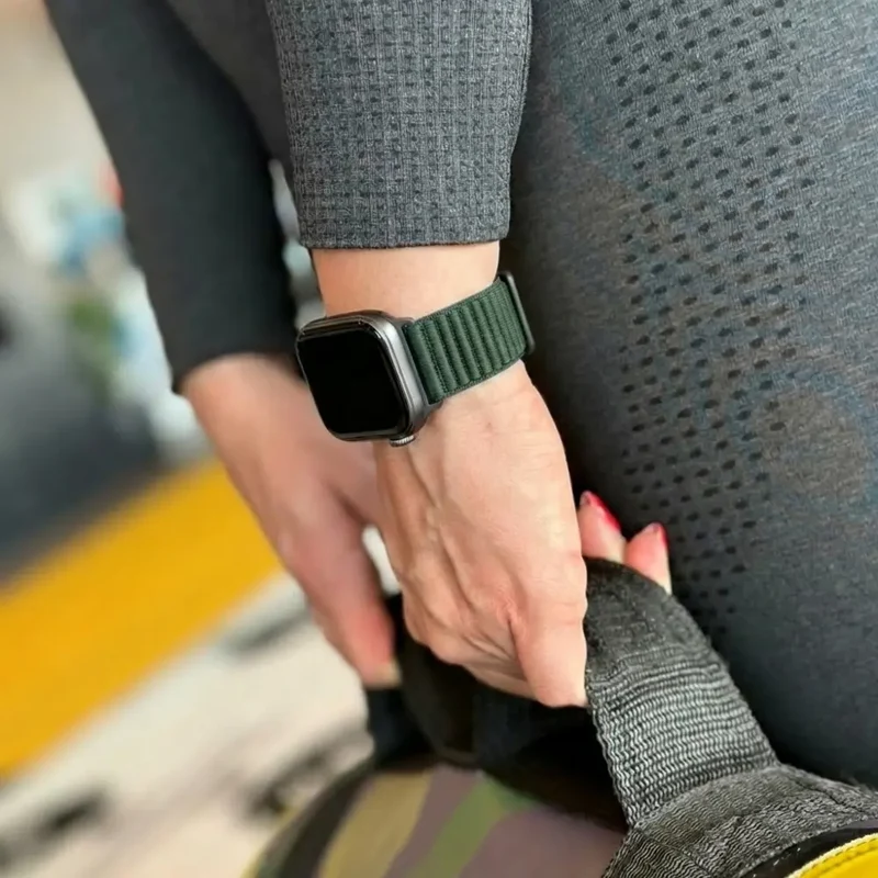 Huawei Watch Fit 5 Wave Nylonarmband (Dunkelgrün)