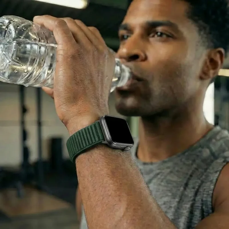 Huawei Watch Fit 5 Wave Nylonarmband (Dunkelgrün)