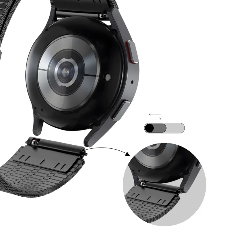 Bandz Oozoo Smartwatch 20mm Verstellbares Stahlarmband (Schwarz)