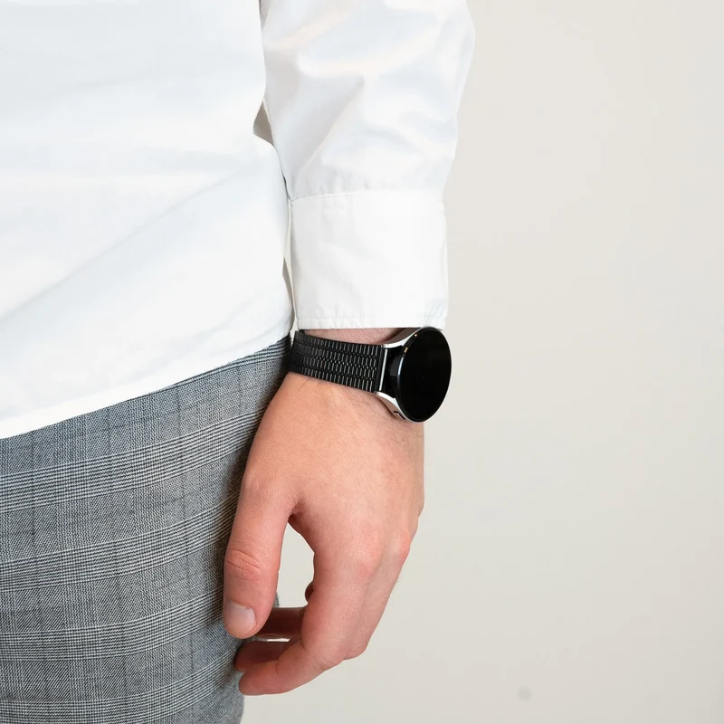 Bandz Oozoo Smartwatch 20mm Verstellbares Stahlarmband (Schwarz)