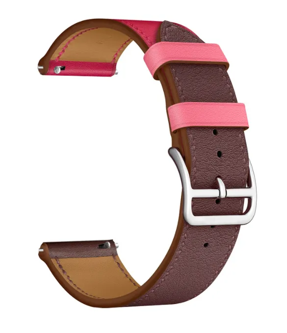 OnePlus Watch 4 - 47mm Lederarmband 'Duo' (Knalliges Rosa/Rotbraun)