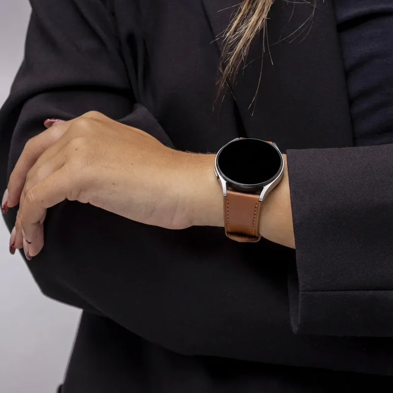 OnePlus Watch 4 - 47mm Modernes Lederarmband (Braun)