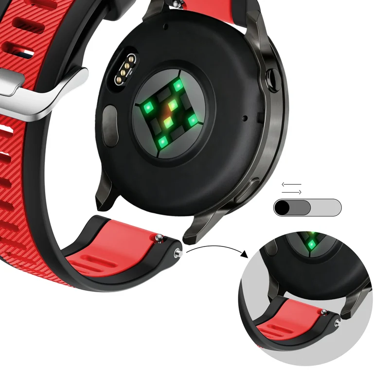 Bandz Garmin Venu 3 Dual Sportarmband mit Schnalle (Schwarz/Rot)