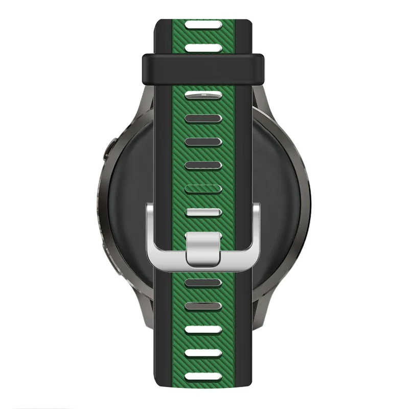 Bandz Garmin Venu 4 - 45mm Dual Sportarmband mit Schnalle (Schwarz/Grün)