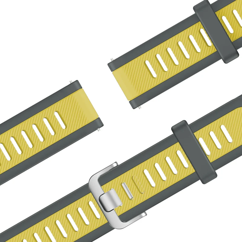 Bandz Garmin Venu 4 - 45mm Dual Sportarmband mit Schnalle (Grau/Gelb)