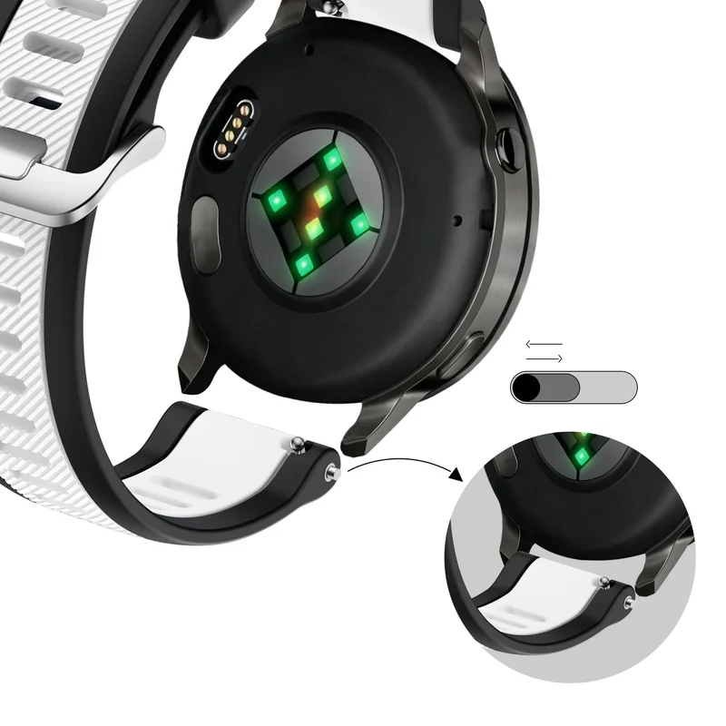 Bandz Garmin Venu 4 - 45mm Dual Sportarmband mit Schnalle (Schwarz/Weiß)