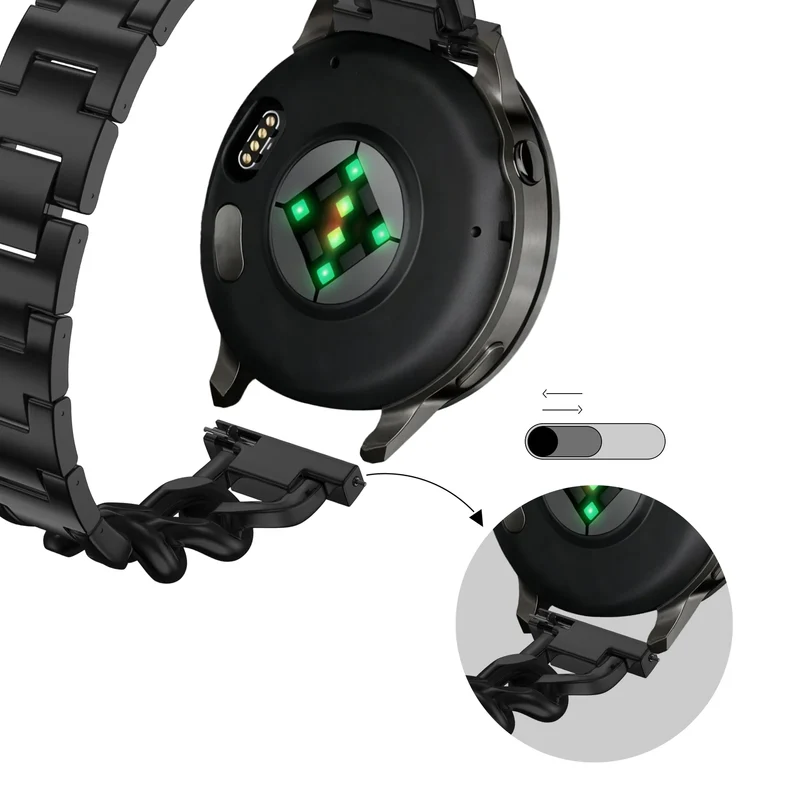 Bandz OnePlus Watch 3 - 43mm Metallarmband 'Chains' (Schwarz)