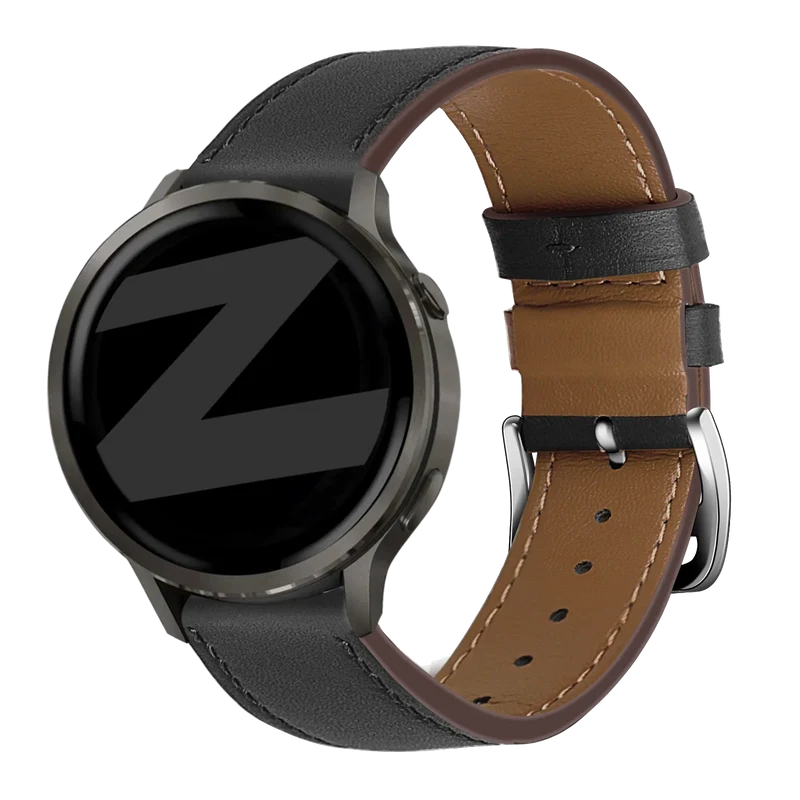 Bandz Garmin Forerunner 265s Lederarmband 'Deluxe' (Schwarz)