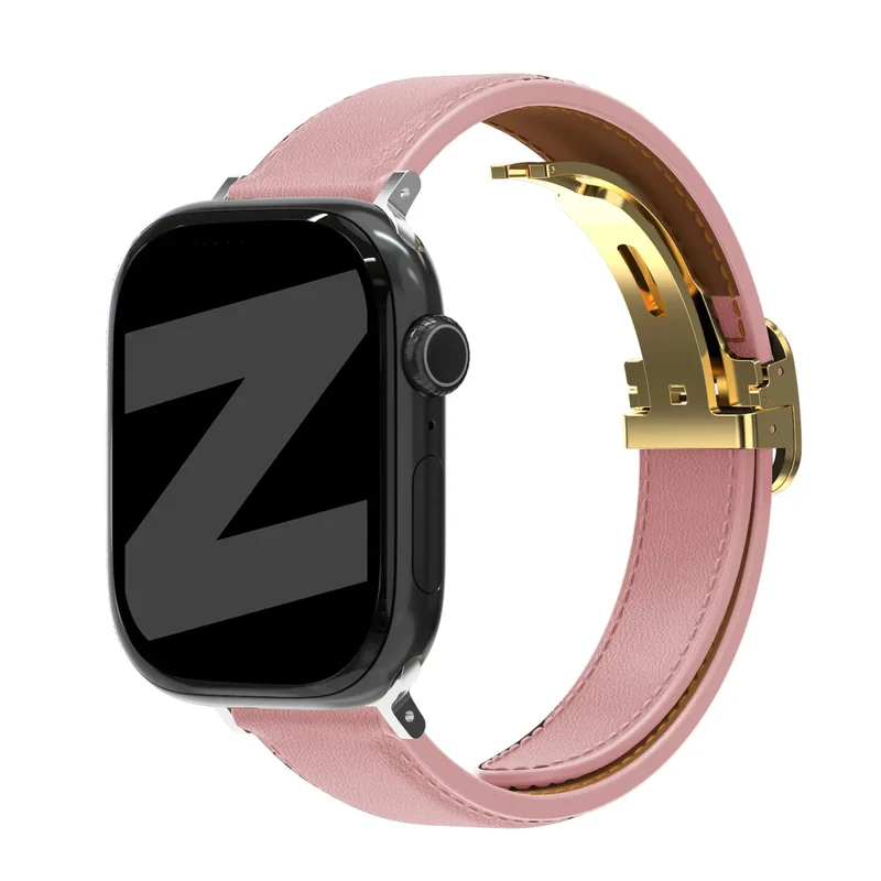 Bandz Apple Watch Lederarmband 'D-Type' (Rosa)