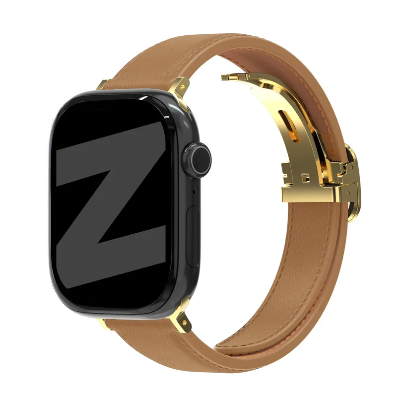 Bandz Apple Watch Lederarmband 'D-Type' (Milk Tea)