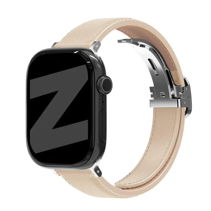 Bandz Apple Watch Lederarmband 'D-Type' (Beige)
