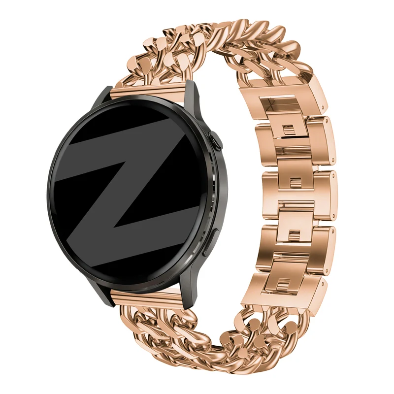 Bandz Universal 20mm Stahlarmband 'Double Chains' (Roségold)