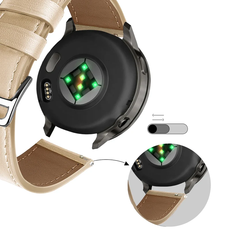 Bandz Garmin Venu 3s Lederarmband 'Deluxe' (Milk Tea)