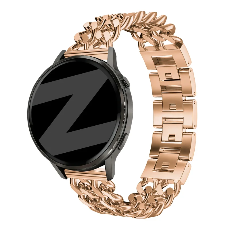 Bandz Huawei Watch GT 2 - 42mm Stahlarmband 'Double Chains' (Roségold)