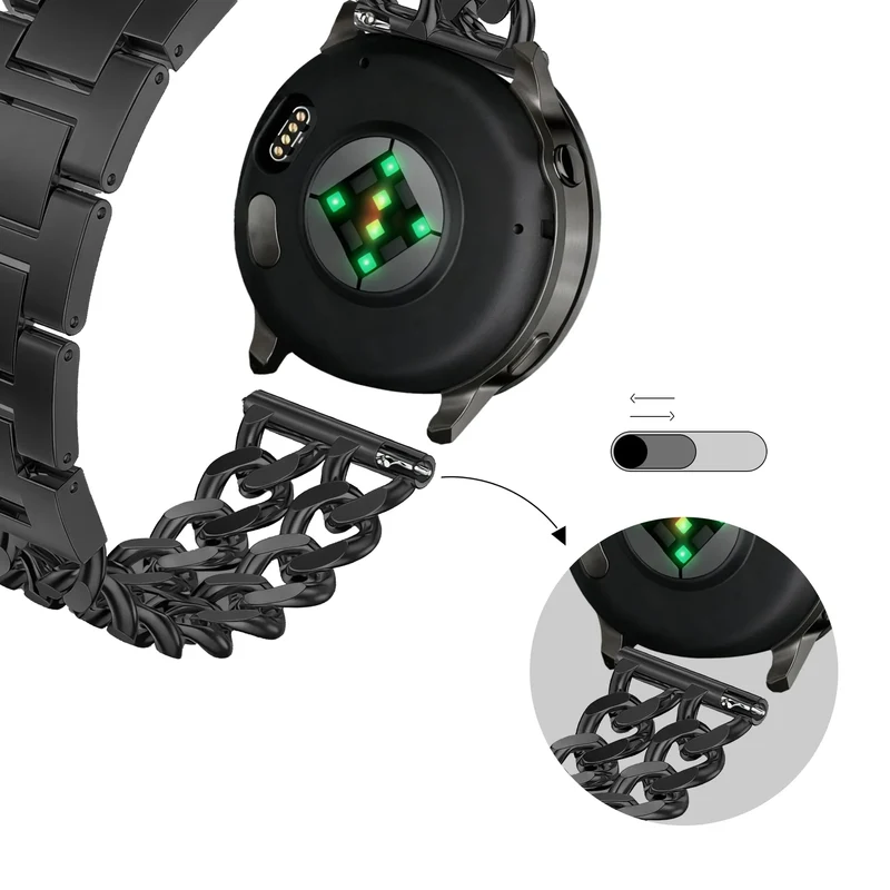 Bandz Xiaomi Amazfit Bip Stahlarmband 'Double Chains' (Schwarz)