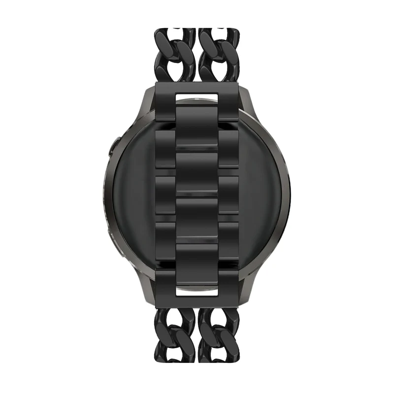 Bandz Universal 20mm Stahlarmband 'Double Chains' (Schwarz)