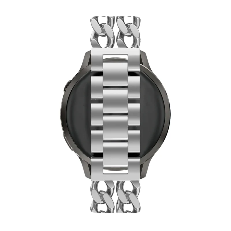 Bandz Universal 20mm Stahlarmband 'Double Chains' (Silber)