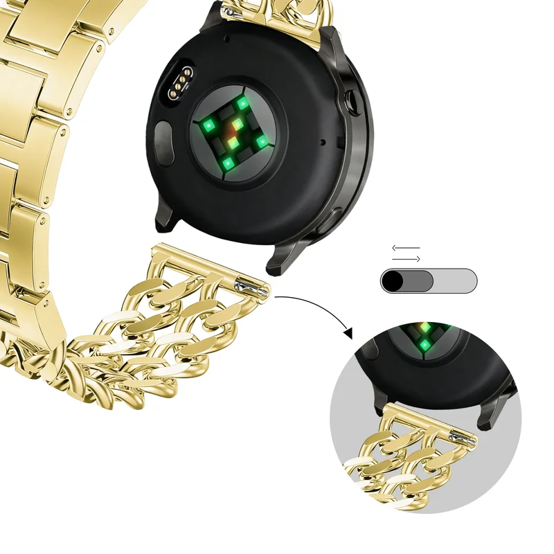 Bandz Garmin D2 Air X10 Stahlarmband 'Double Chains' (Gold)