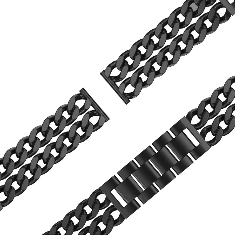 Bandz Polar Ignite Stahlarmband 'Double Chains' (Schwarz)