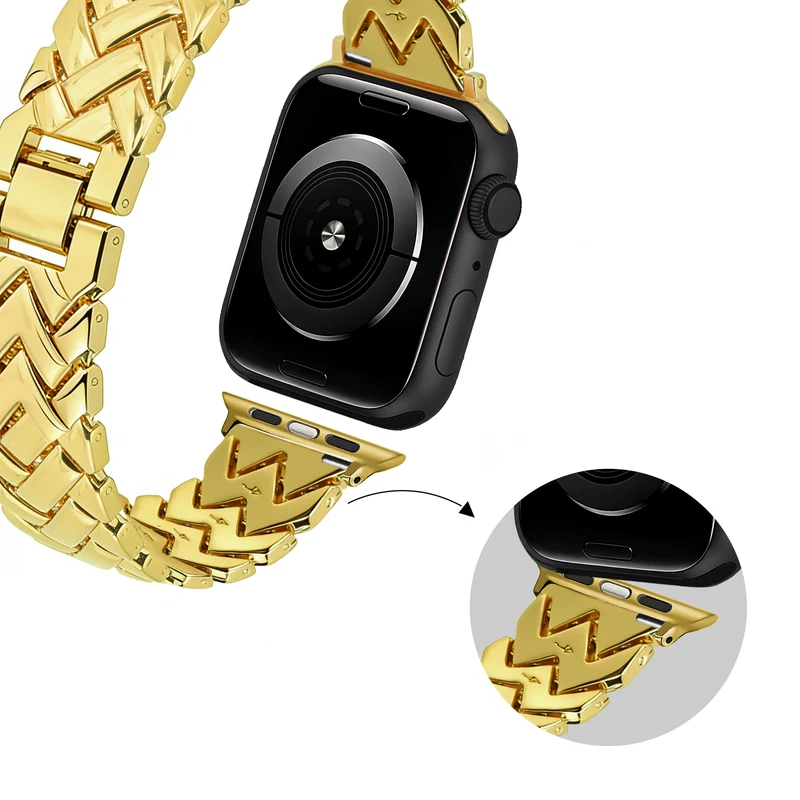 Bandz Apple Watch Metallarmband 'V-Type' (Gold)