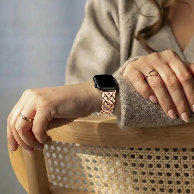 Bandz Apple Watch Metallarmband 'V-Type' (Roségold)